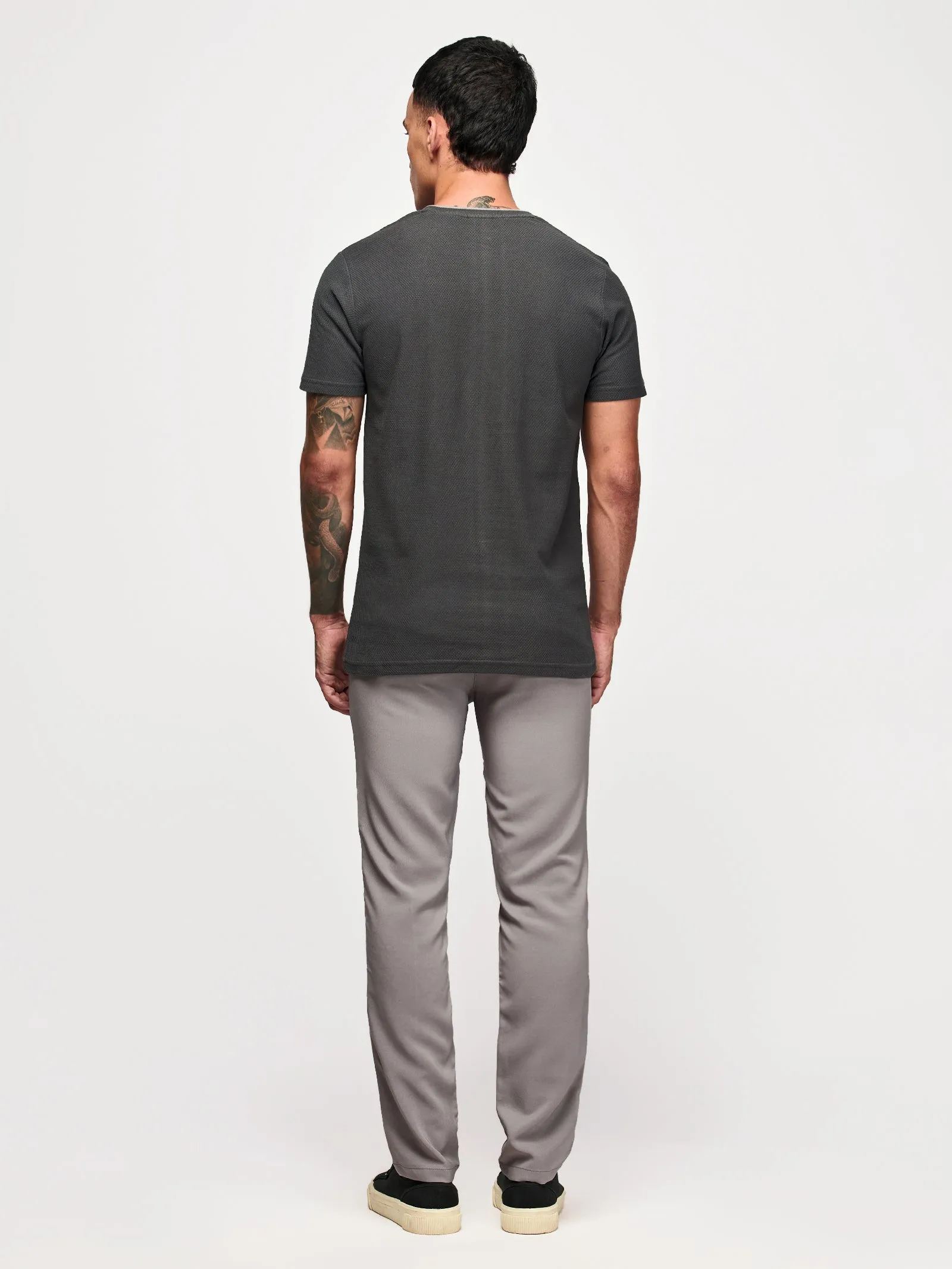 100% Cotton Textured Crew Neck T-Shirt