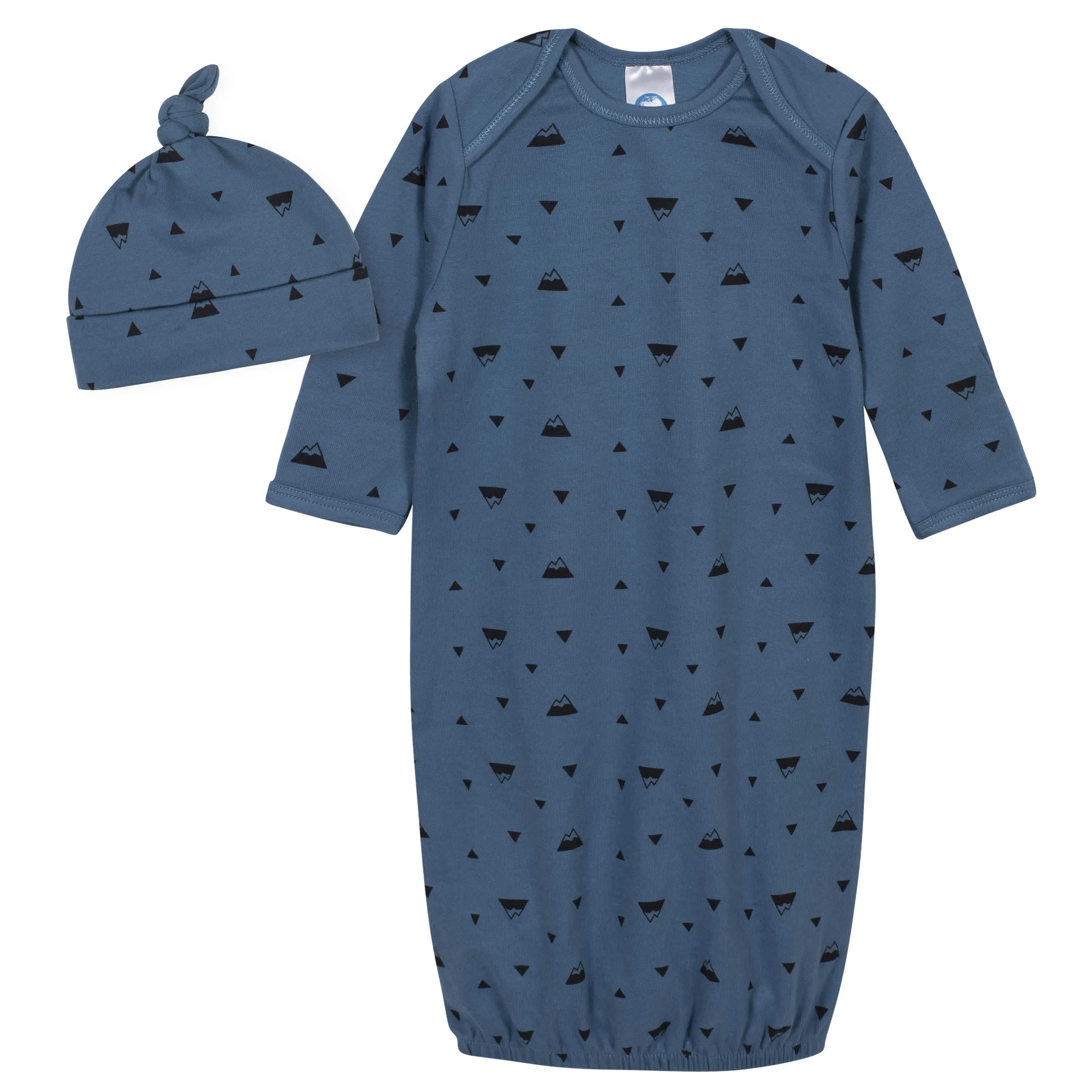 2-Piece Baby Boys Comfy Stretch Badger Gown and Cap Set