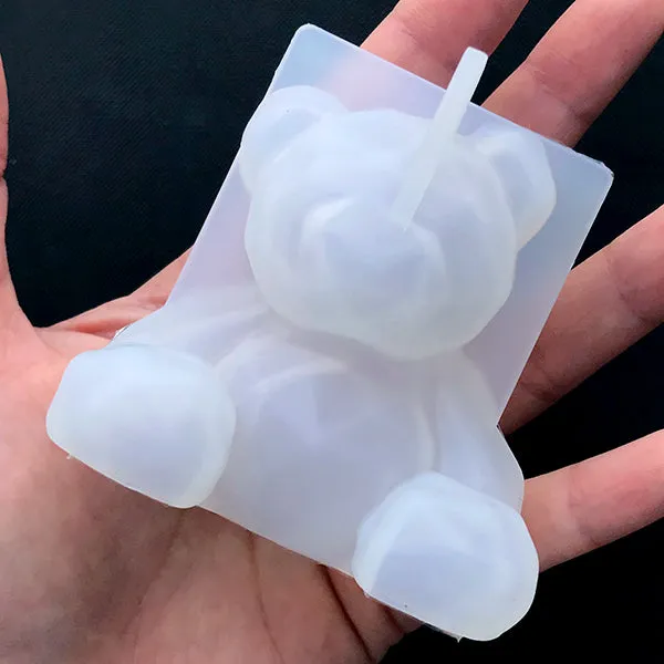 3D Faceted Bear Silicone Mould | Animal Mold | Epoxy Resin Mold | Home Decoration | UV Resin Craft Supplies (62mm x 65mm)