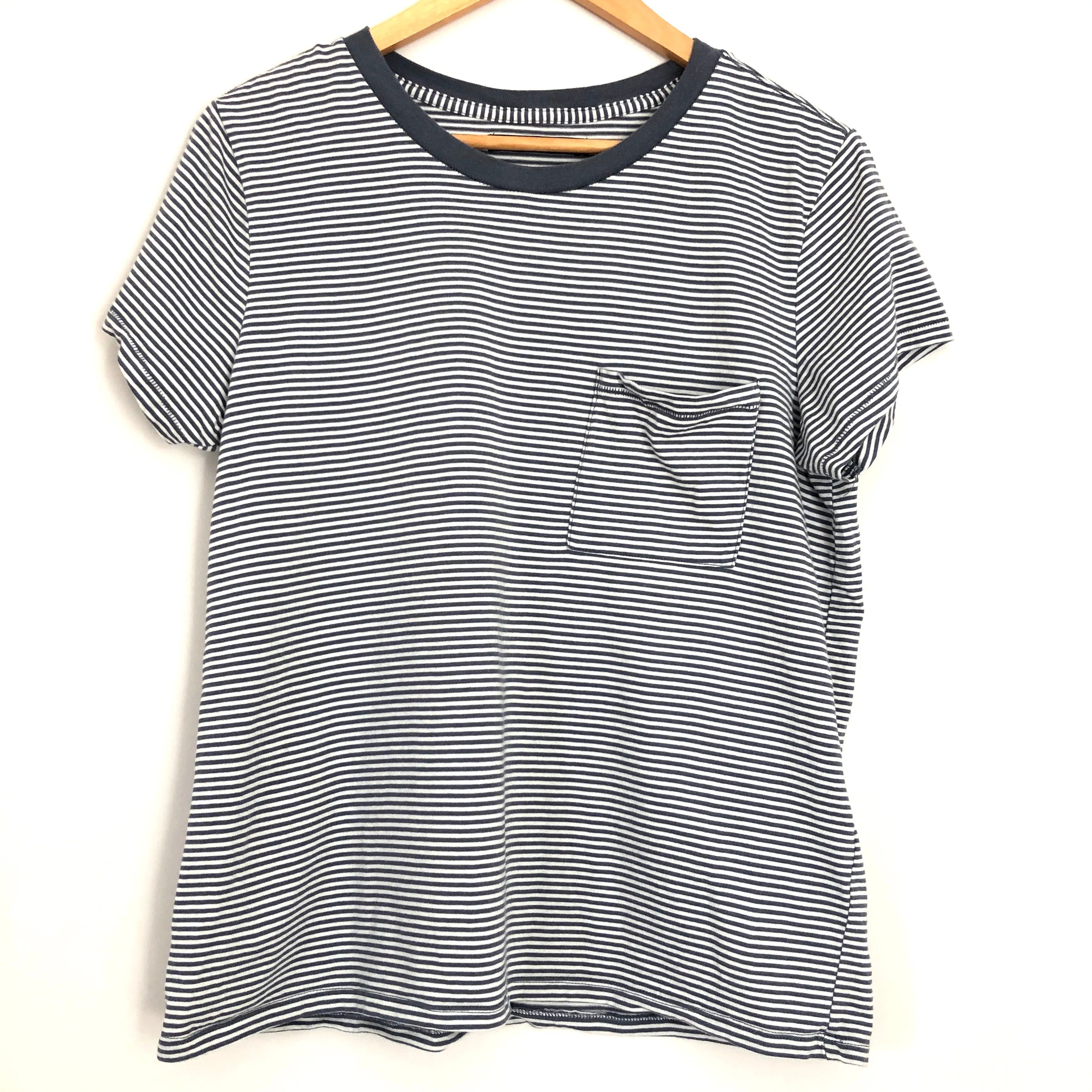 Abercombie & Fitch Striped Pocket Tee- Size M