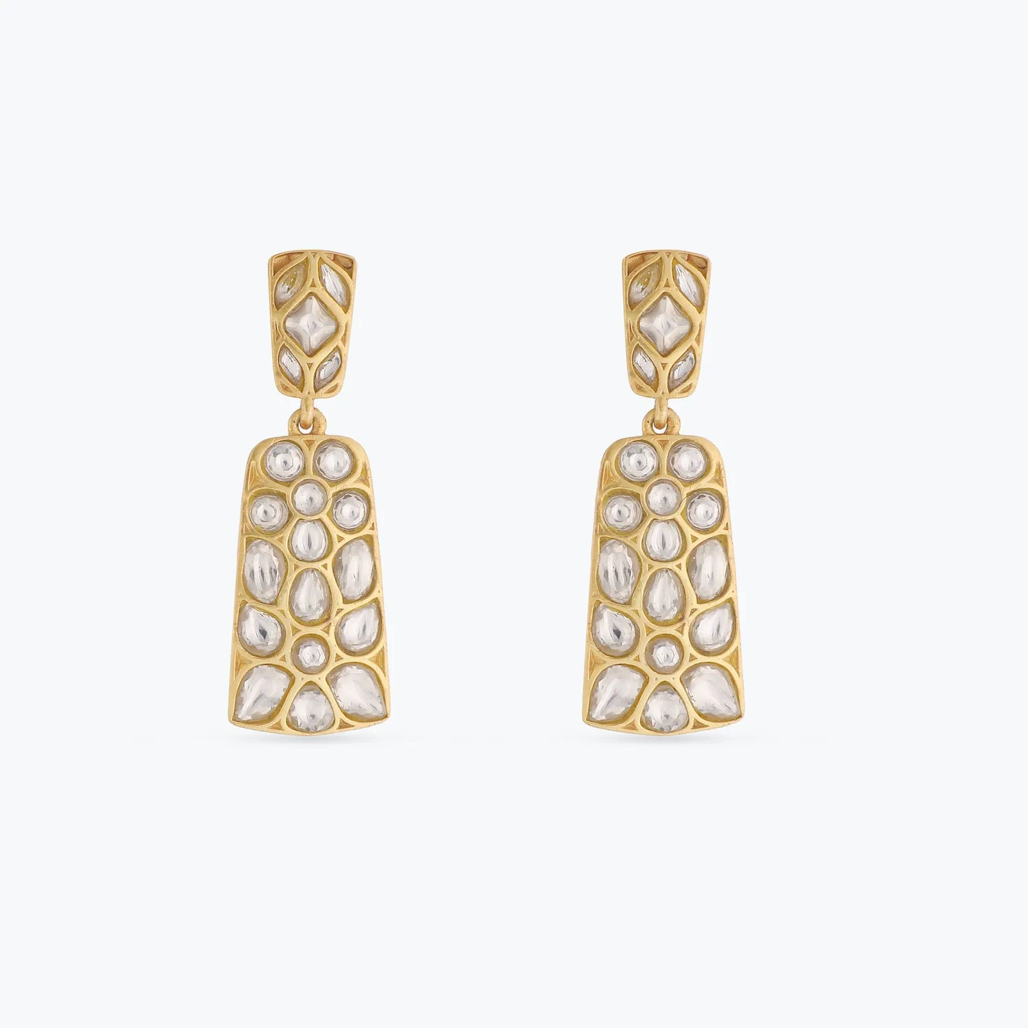 Abhina Gold Plated Silver Jadau Earrings