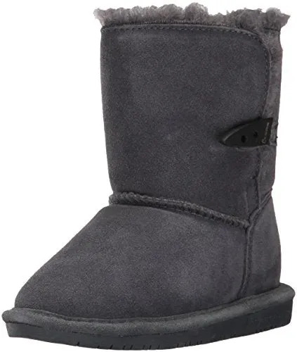 BEARPAW Abigail Shearling Boot (Little Kid),Charcoal,12 M US Little Kid