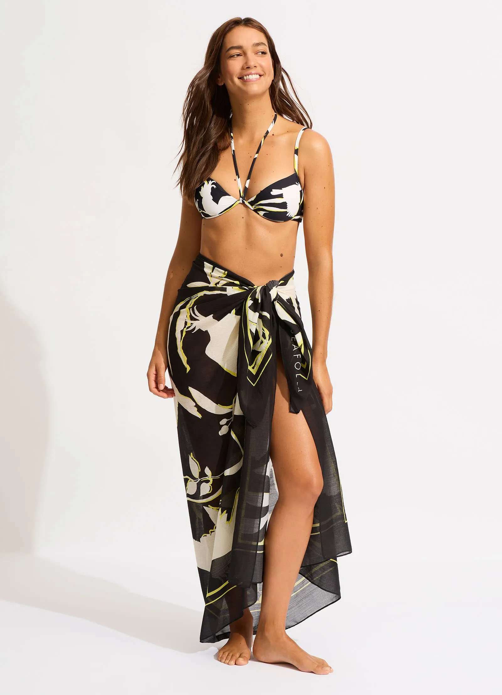 Birds Of Paradise Sarong - Black