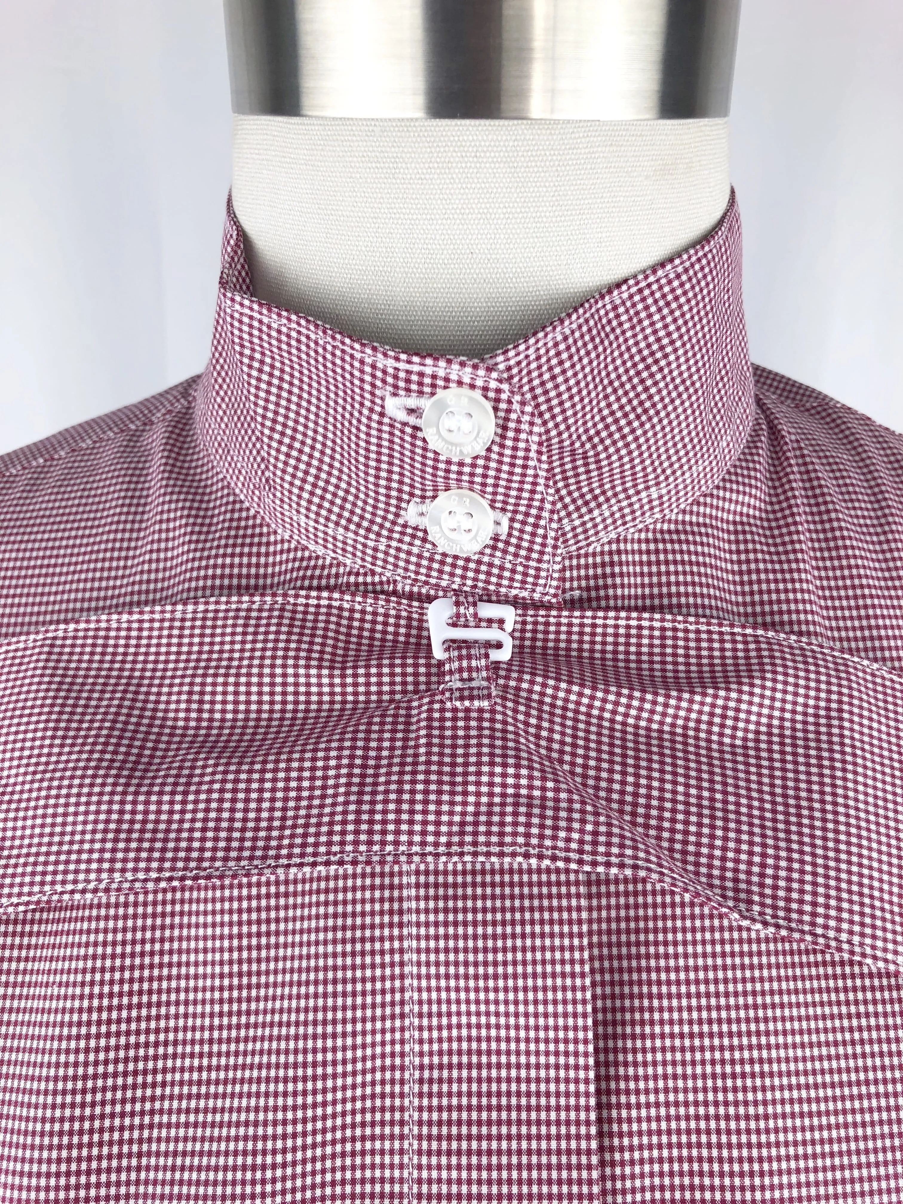 CR English Crimson Fine Check Italian Cotton