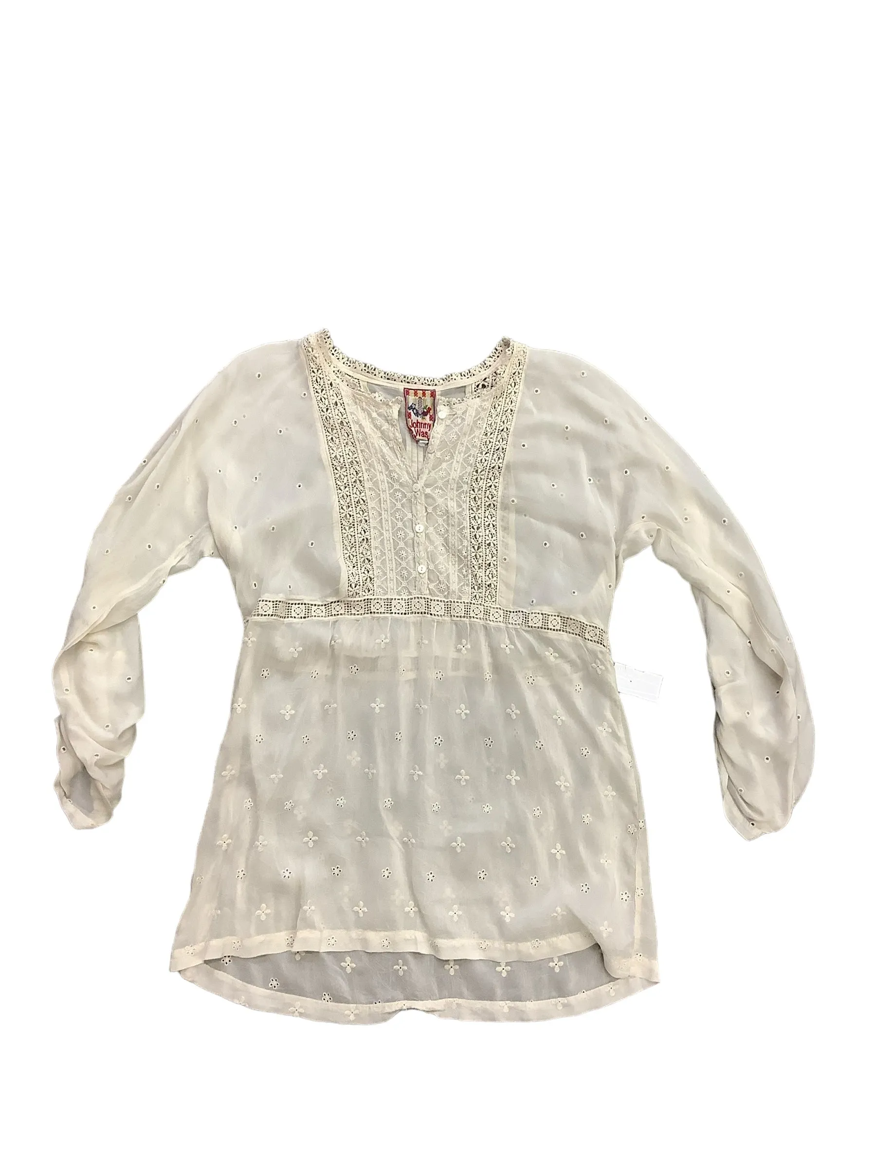 Cream Tunic Designer Johnny Was, Size M