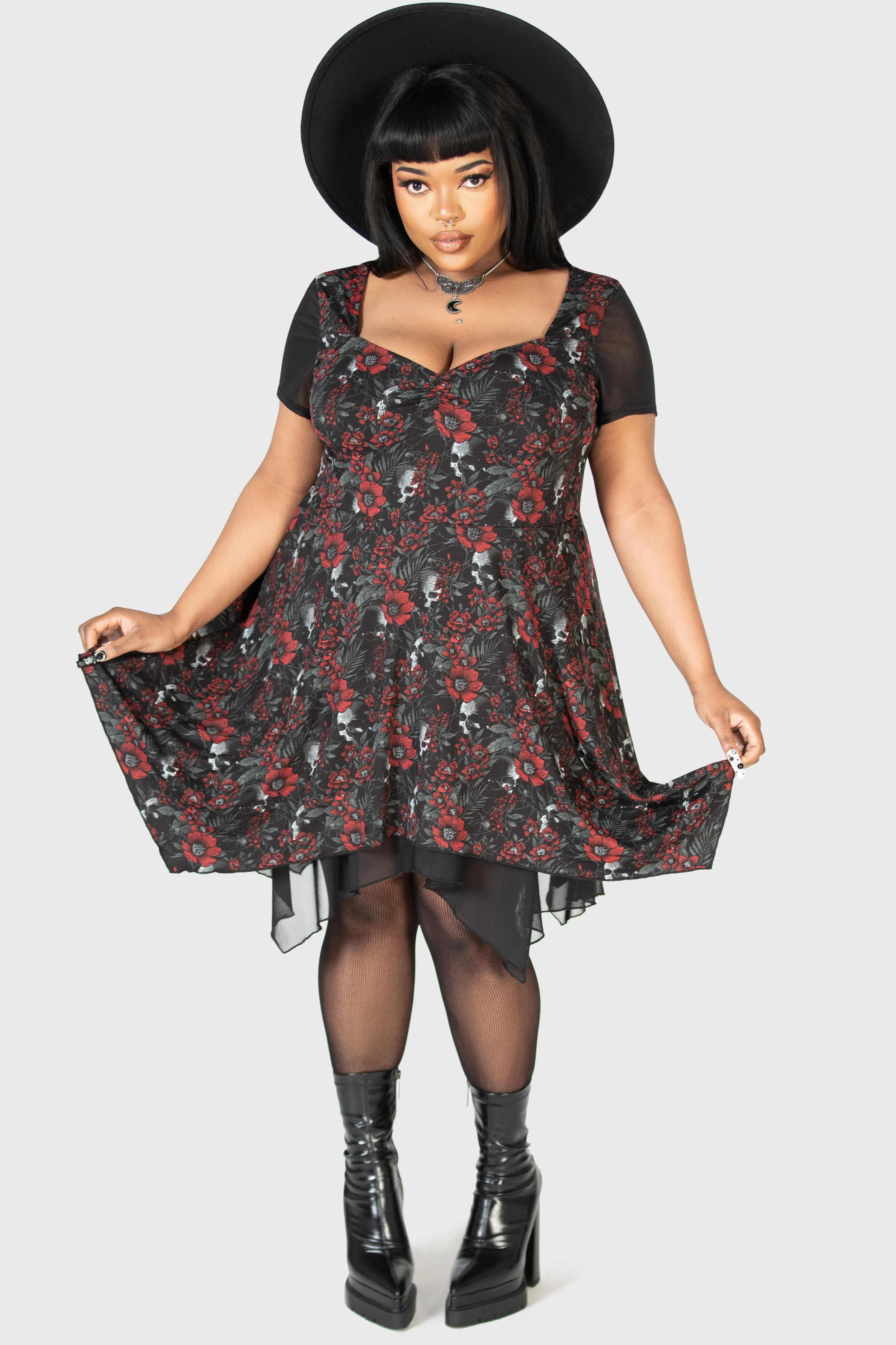 Crimson Decay Mini Dress [PLUS]