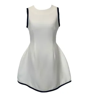 Jewel Neck Mini Dress | White