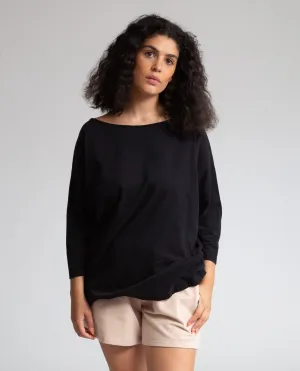 Mafalda Organic Cotton Top In Black