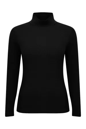 Merino Blend Turtle neck Top | BLACK | 6392ZR