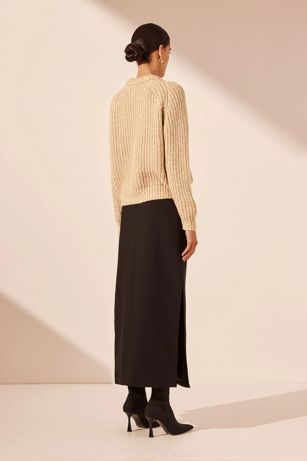 OLIVIA RELAXED JUMPER - OAT/ IVORY