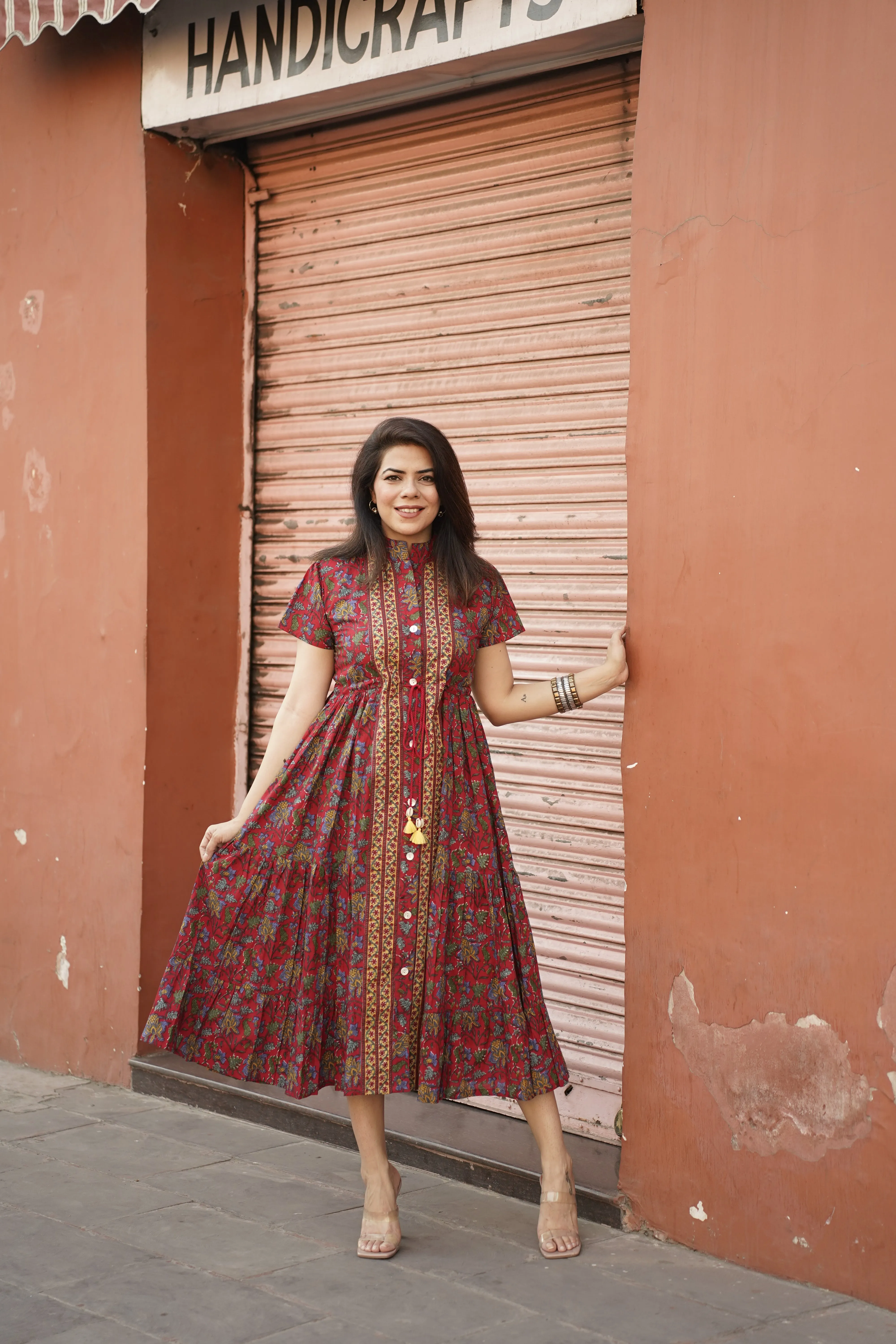 Roshni Dress | Crimson Jungle