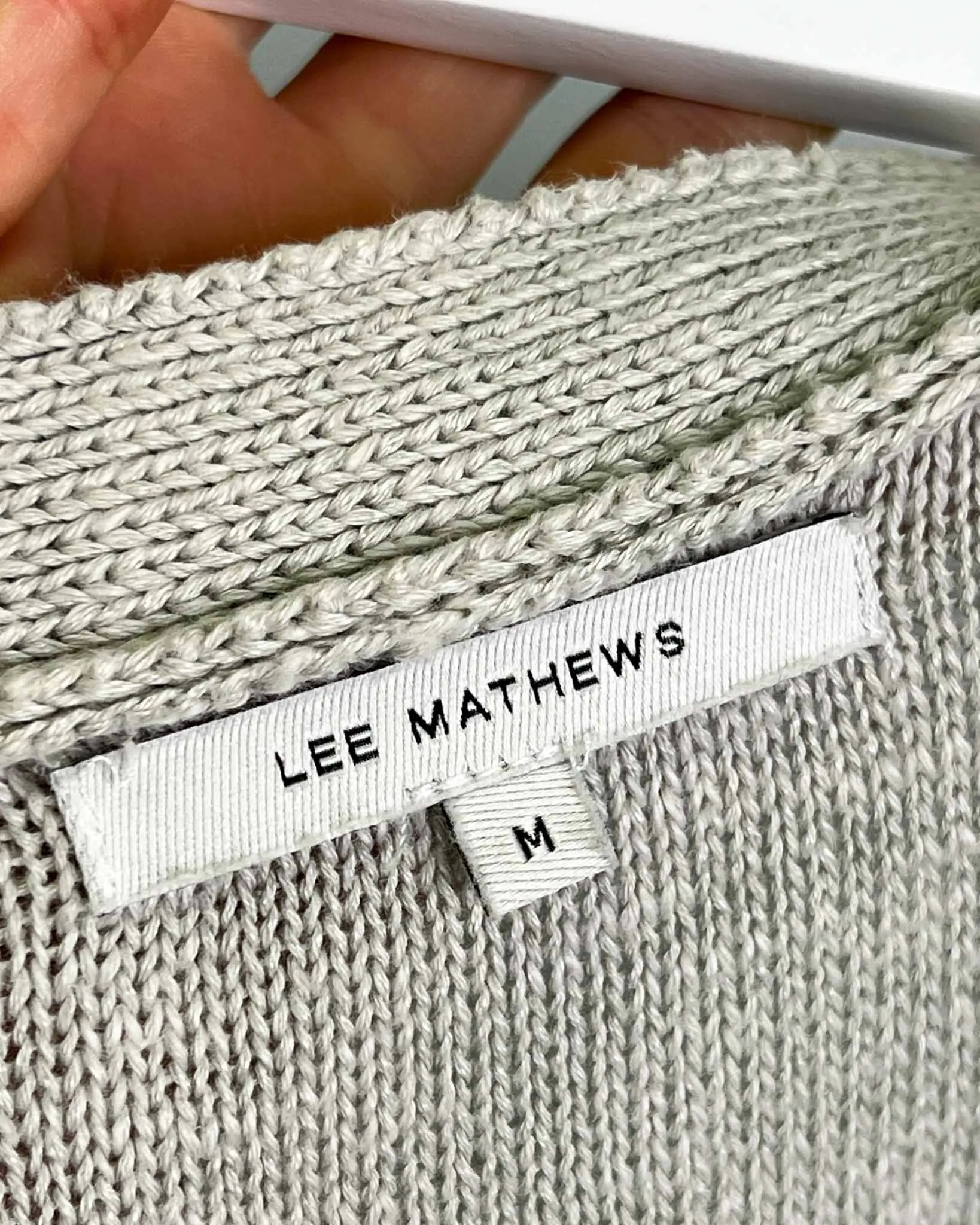 Size M - Lee Mathews Grey Linen Knit Cardigan