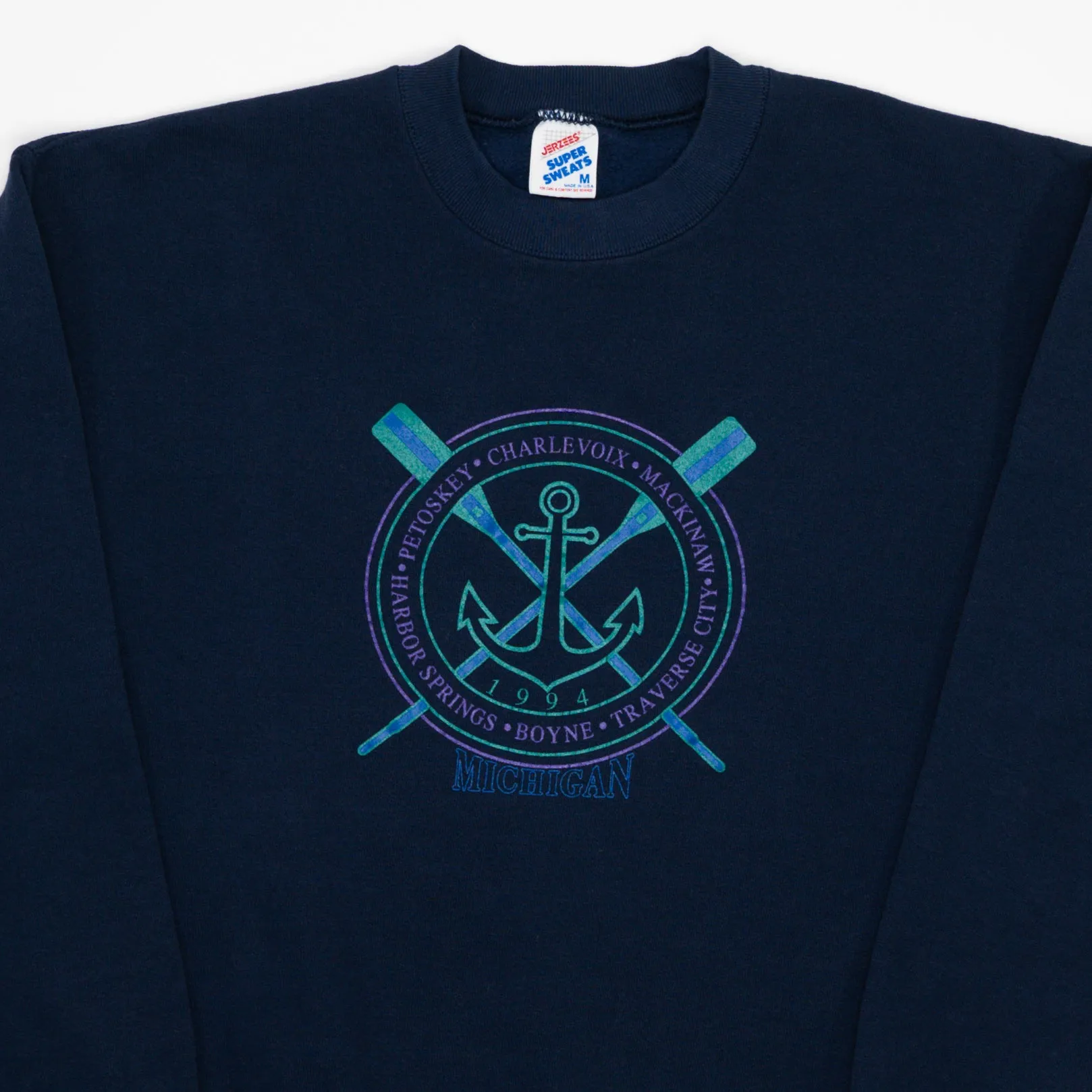 Vintage '94 Navy Anchor Michigan Crewneck (M)