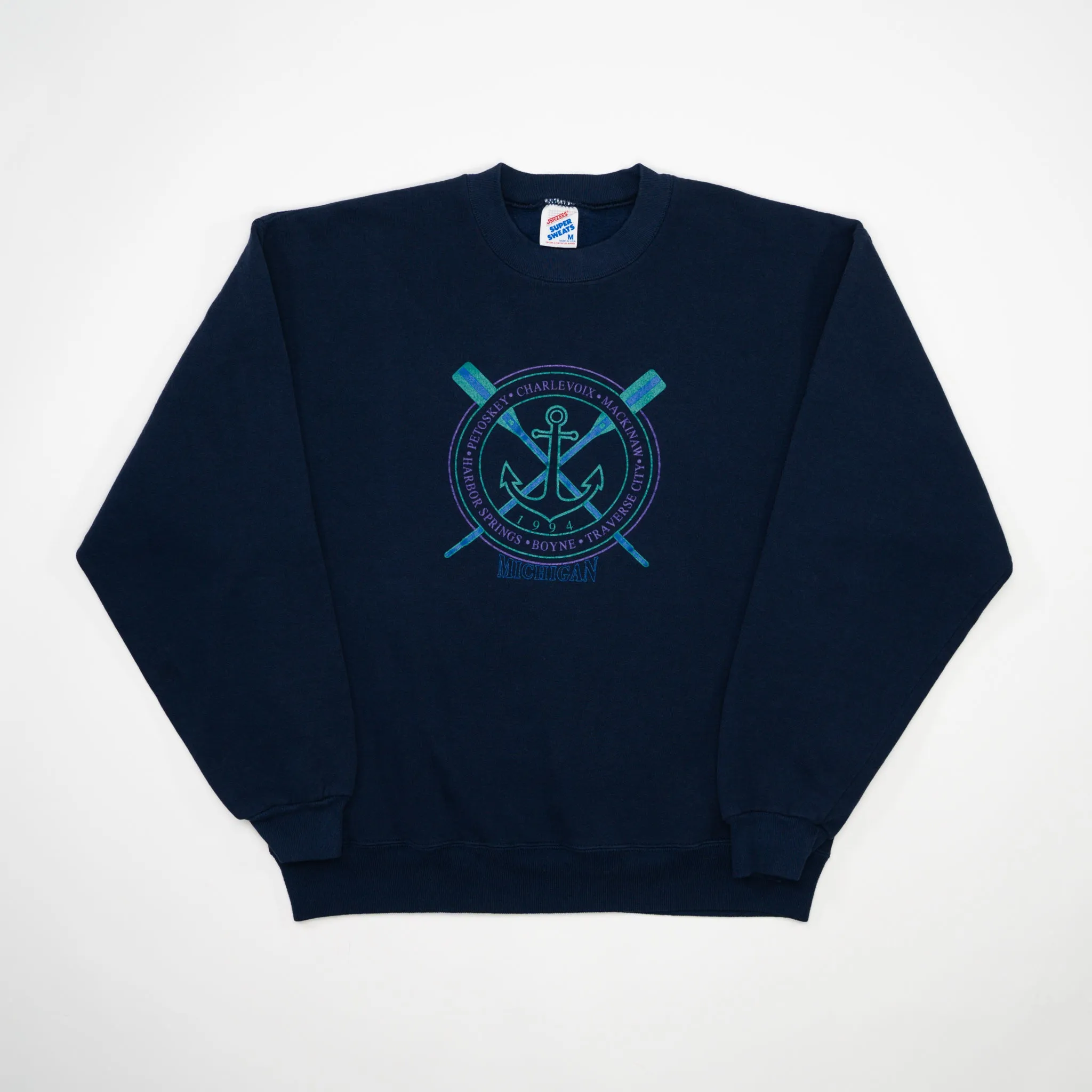 Vintage '94 Navy Anchor Michigan Crewneck (M)